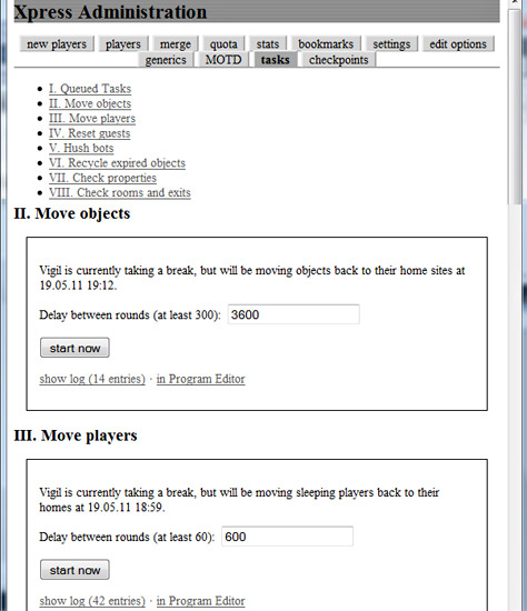 screenshot of tasks tab